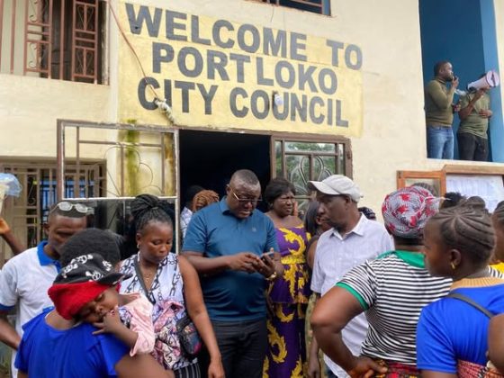 Mayor of Port Loko City Council, recently addressed the second batch of 600 employees selected for the “Green Public Works” project